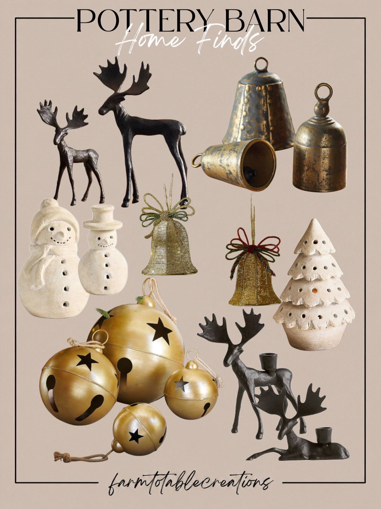 Pottery Barn Christmas Bells & Reindeer Finds 🔔🎄

Pottery Barn is bringing the vintage Christmas charm with this collection! Aged brass bells, oversized jingle bells, sculptural reindeer, sweet snowmen, and glowing ceramic trees create that nostalgic holiday look while still feeling elevated and timeless.

I love the mix of antique gold, creamy white, and dark bronze—it’s perfect for styling a mantel, entryway, console table, or holiday centerpiece. These are the kind of Christmas pieces that can come out year after year and never feel dated.

Follow @farmtotablecreations on Instagram for more cozy home finds and trending decor.

#LTKHome #PotteryBarn #PotteryBarnFinds #PotteryBarnChristmas #ChristmasDecor #HolidayDecor #ChristmasBells #VintageChristmas #NeutralChristmas #ChristmasHome #HolidayHome #CozyChristmas #ChristmasInspo #LTKFinds

#LTKHome #LTKSeasonal