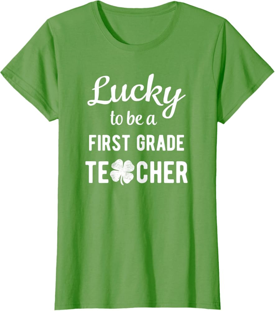 First 1st Grade Teacher Cute Lucky Green St Patricks Day T-Shirt | Amazon (US)