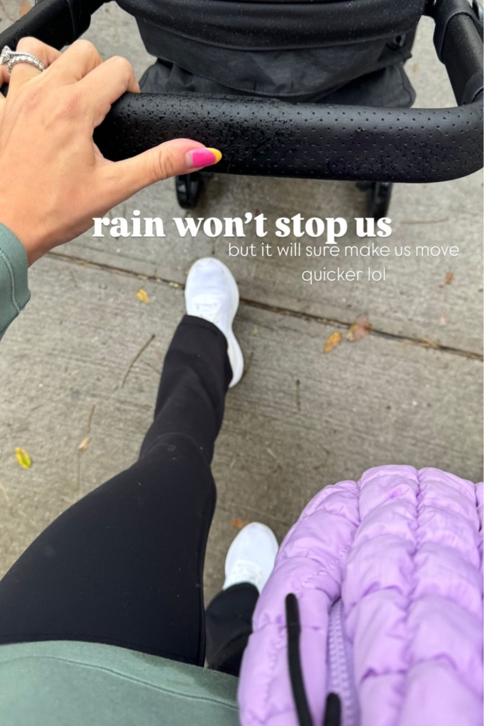 rain won’t stop us… but it sure will make us move quicker lol

#LTKFitness #LTKBaby #LTKStyleTip