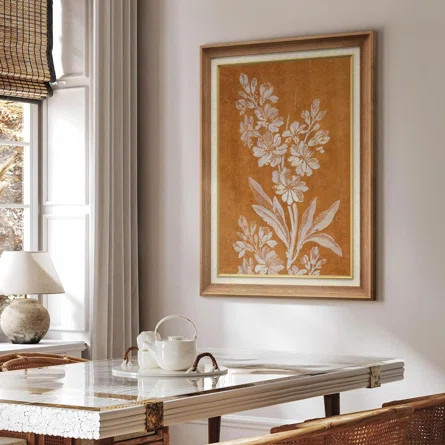 IDEA4WALL Burnt Orange Wildflower Silhouette Nature Wilderness Framed On Paper Print | Wayfair | Wayfair North America