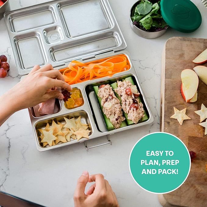 PlanetBox ROVER Classic Stainless Steel Bento Lunch Box with 5 Compartments (P5000N) | Amazon (US)