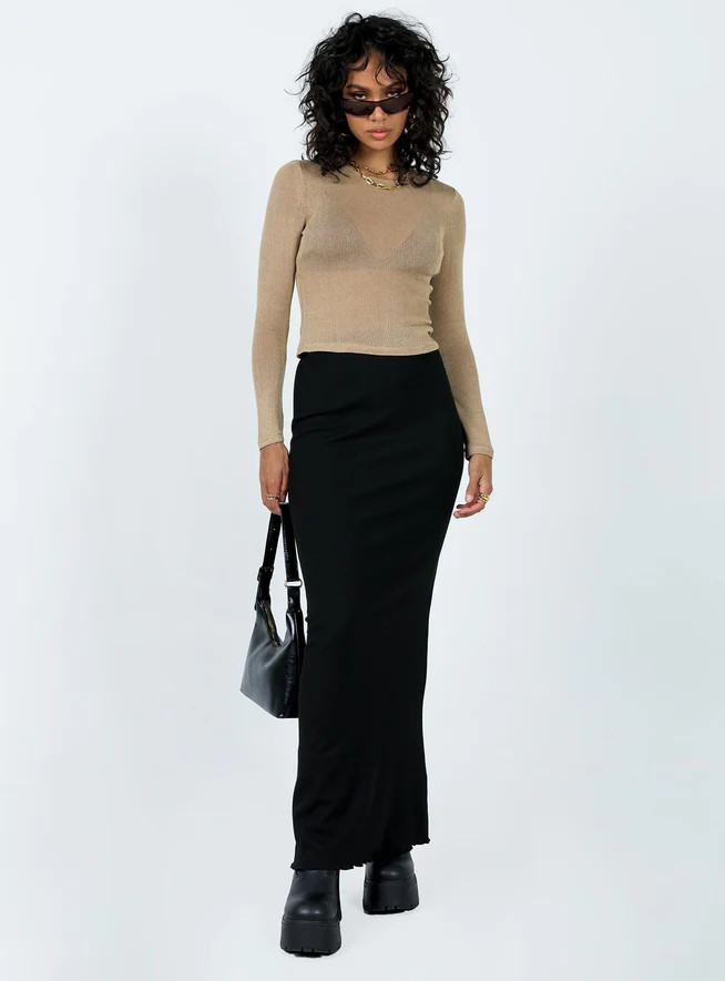 Dawso Long Sleeve Top Brown | Princess Polly US