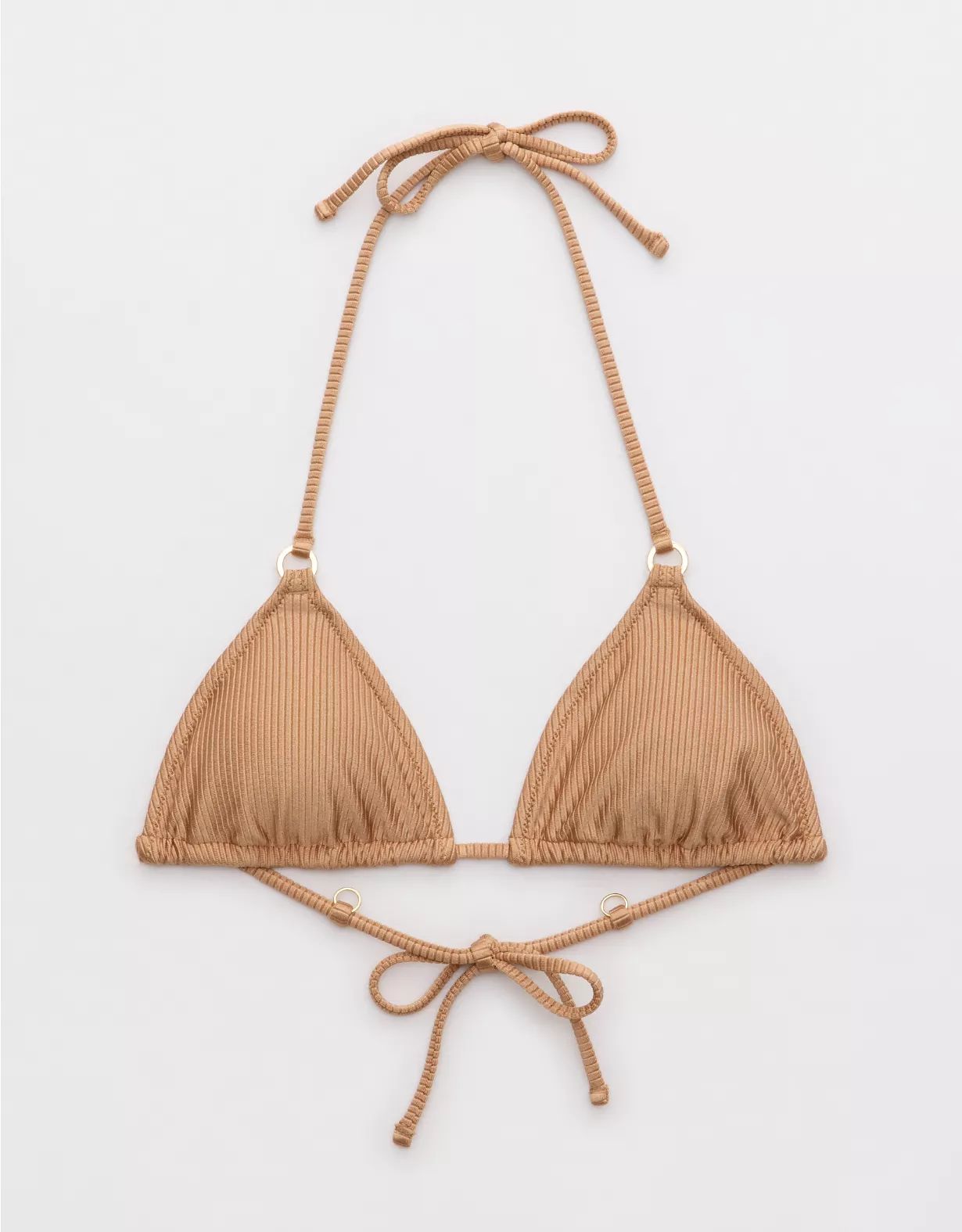 Aerie Shine Rib String Triangle Bikini Top | Aerie