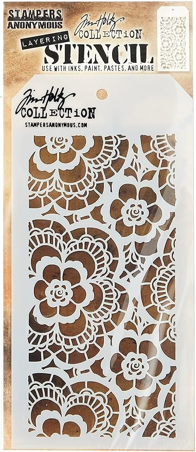 Stampers Anonymous Tim Holtz Layered Lace Stencil, 4.125" x 8.5" | Amazon (US)
