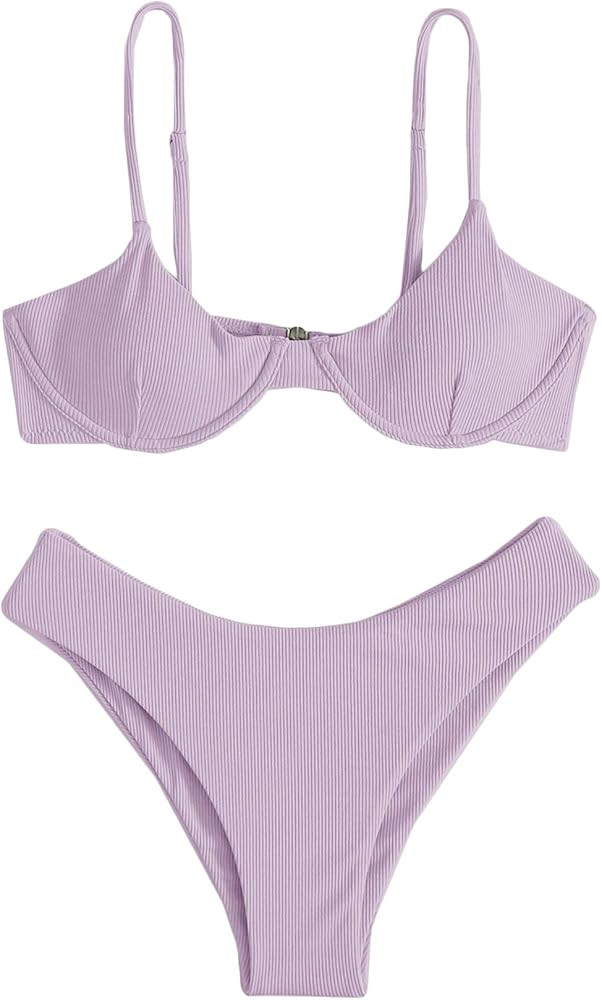SOLY HUX Women's Sexy Bathing Suits Spaghetti Strap Bikini Set Two Piece Swimsuits | Amazon (US)