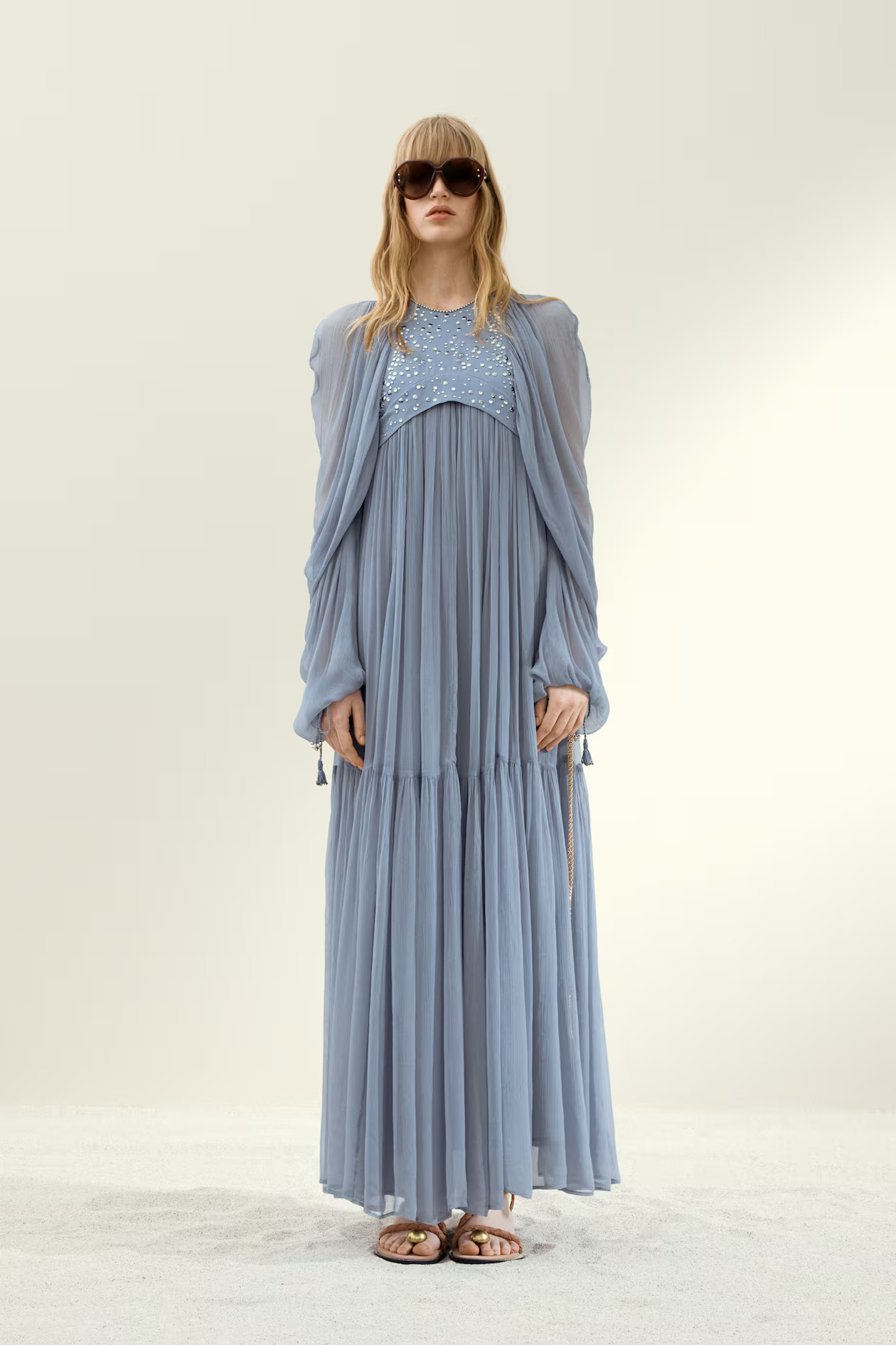 Rhinestone-Embellished Chiffon Dress | H&M (US + CA)