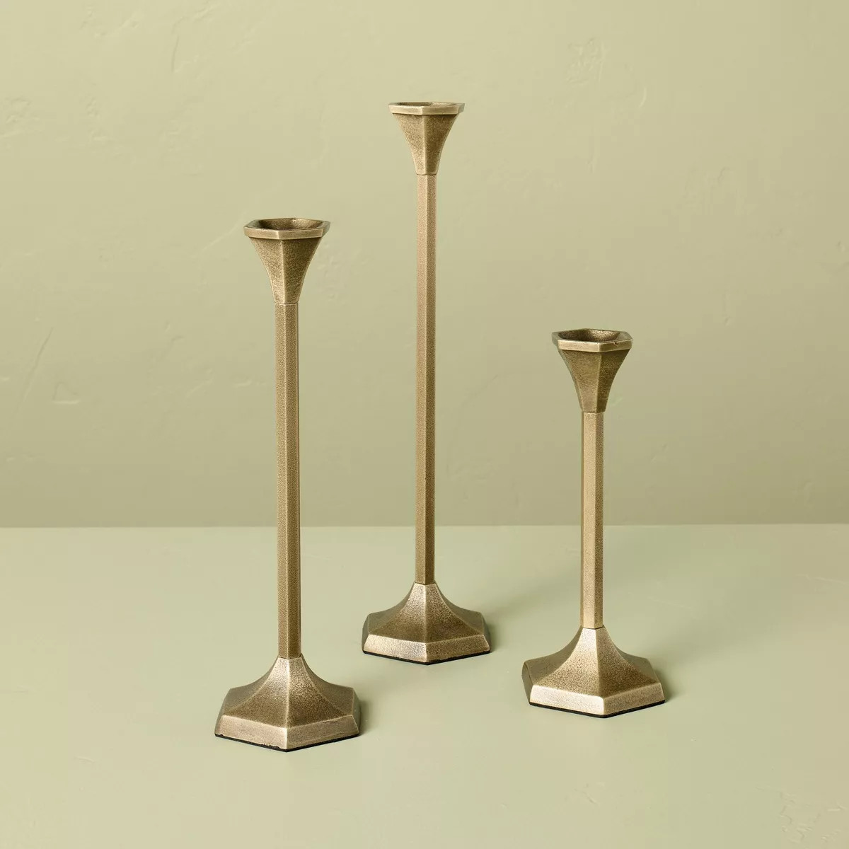 3pk Brass Candlestick Set - Hearth & Hand™ with Magnolia | Target