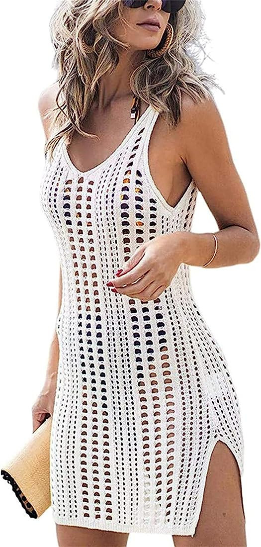 Pcunitly Women Crochet Cover Up Beach Swimsuit Coverups | Amazon (US)