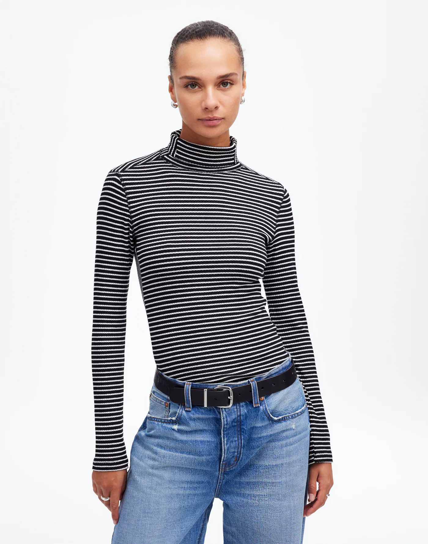 Ribbed Turtleneck Long-Sleeve Tee | Madewell | Madewell