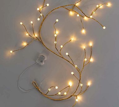 Gold Crackle Ball Lit Garland | Pottery Barn (US)