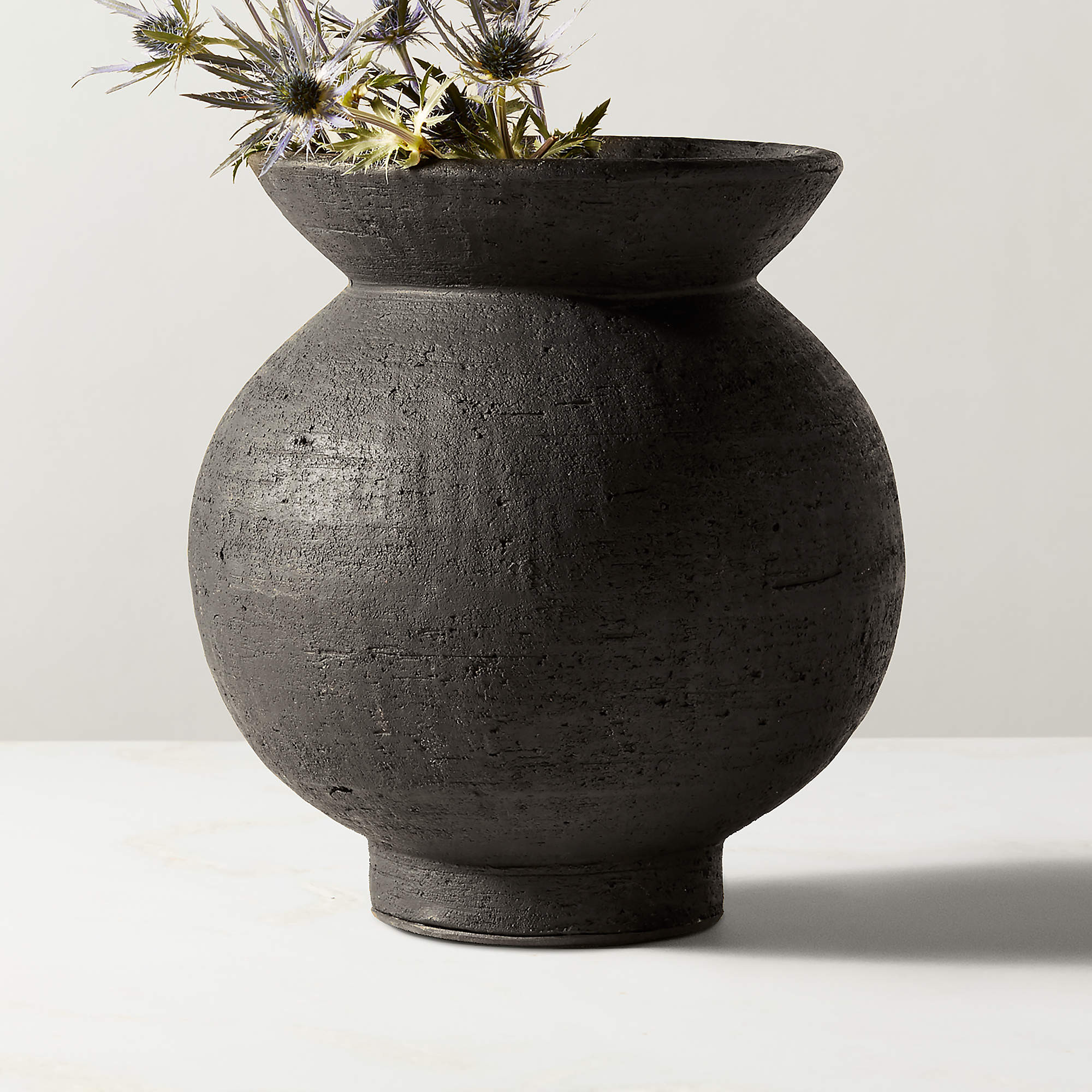 Victoria Modern Black Terracotta Vase + Reviews | CB2 | CB2