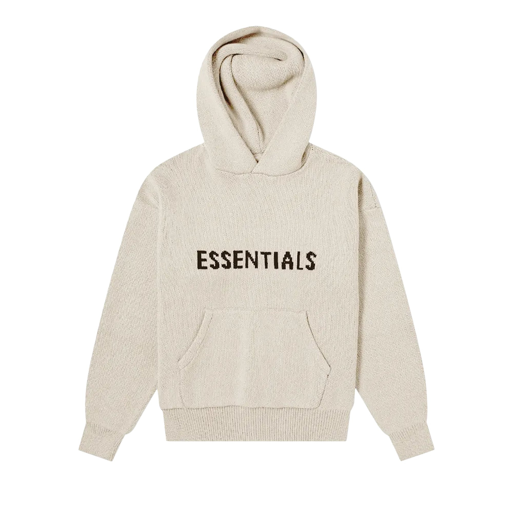 Fear of God Essentials Knit Hoodie 'Moss' | Cream | Men's Size M | GOAT