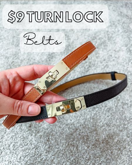 Skinny turn lock belts 

#LTKmidsize #LTKworkwear #LTKfindsunder50