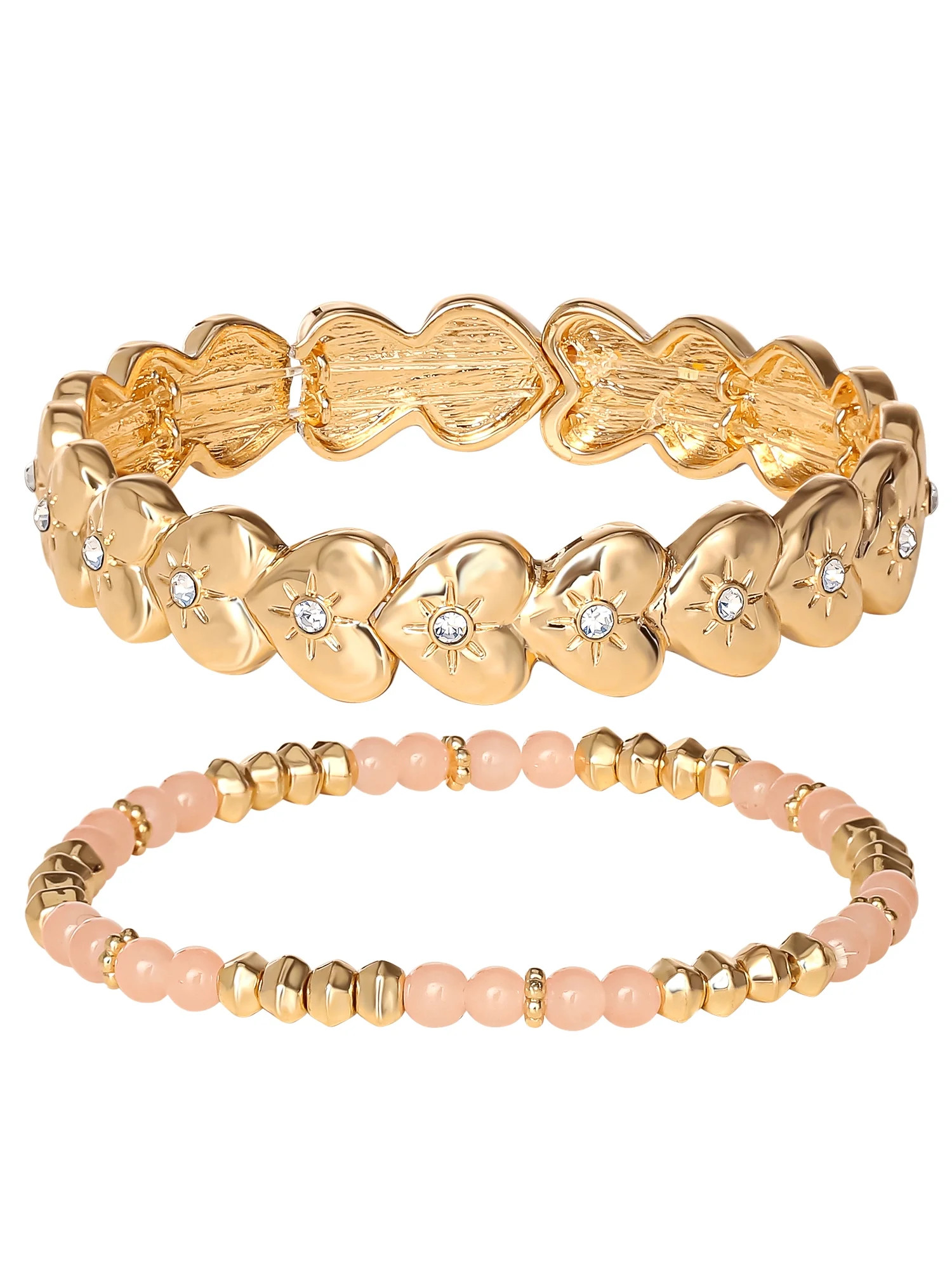 Jessica Simpson Heart Stretch Bracelet Set, Set of 2 | Walmart (US)