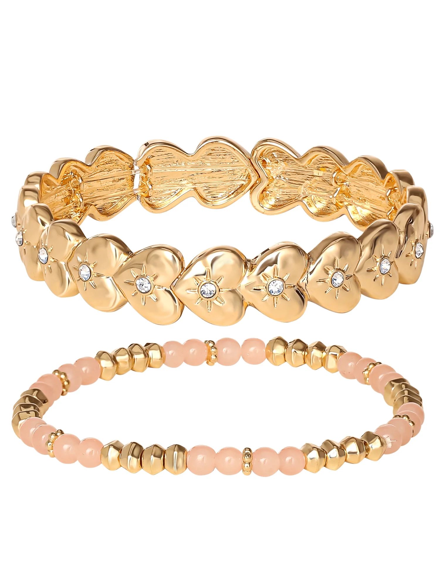 Jessica Simpson Heart Stretch Bracelet Set, Set of 2 | Walmart (US)