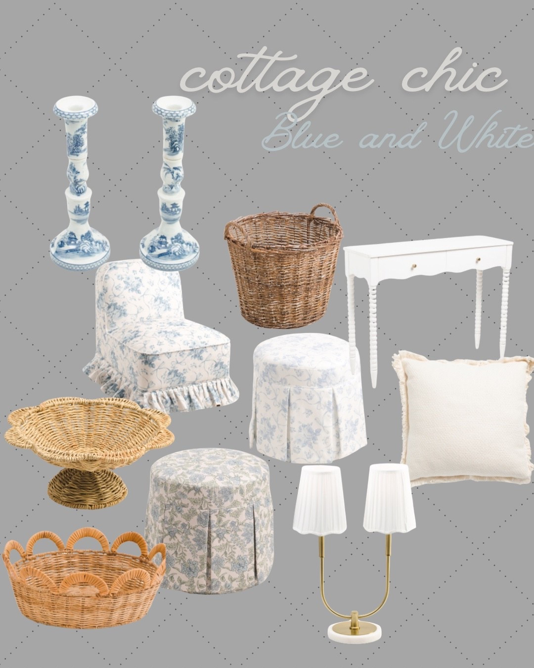 Cottage chic blue and white 

Cottage, home decor, blue and white, cottage core, living room 