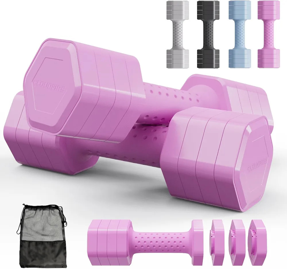 Adjustable Dumbbell Set of 2, 4 in 1 Free Weights Dumbbells Set, Hand Weights for Women at Home, ... | Amazon (US)