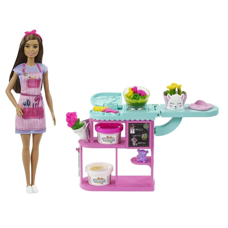 Barbie Careers Florist Doll & Playset with Flower Station, Molds, Dough & Accessories, Brunette -... | Walmart (US)