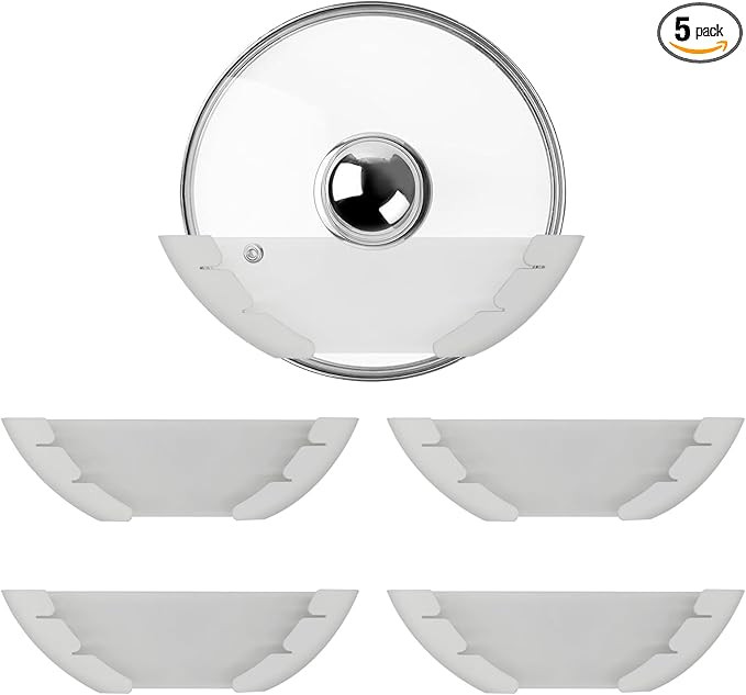 Universal Pot Lid Organizer for Cabinet, 5 Pcs Pan Lids Organizers Inside Cabinet Door Wall Mount... | Amazon (US)