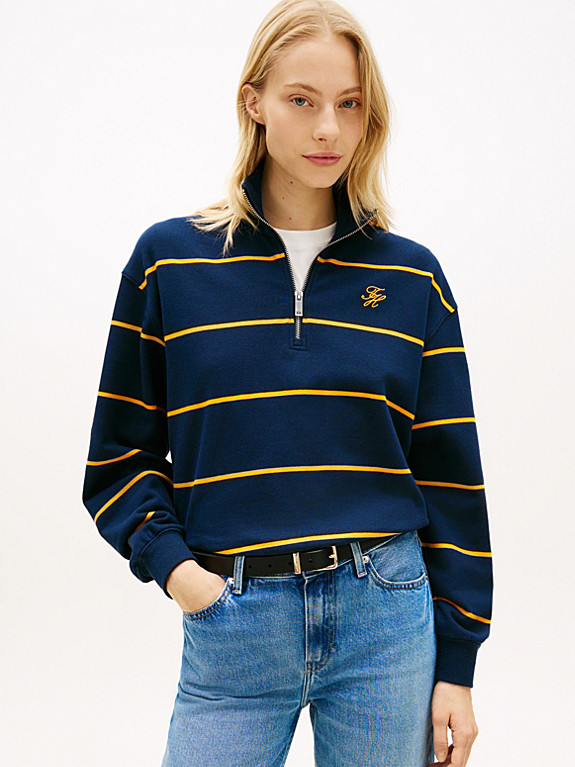 Terry-Sweatshirt mit Quarter-Zip und Logo | Tommy Hilfiger (DE)