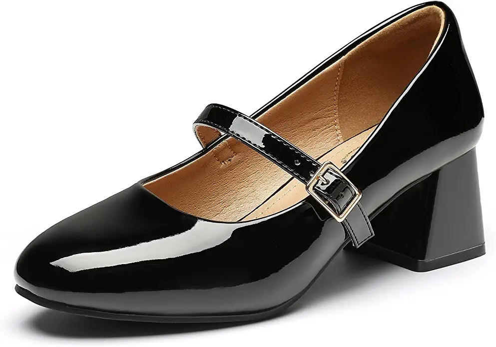 Trary Mary Jane Shoes Women Chunky Heels for Women Round Toe Pumps Dress Shoes | Amazon (US)