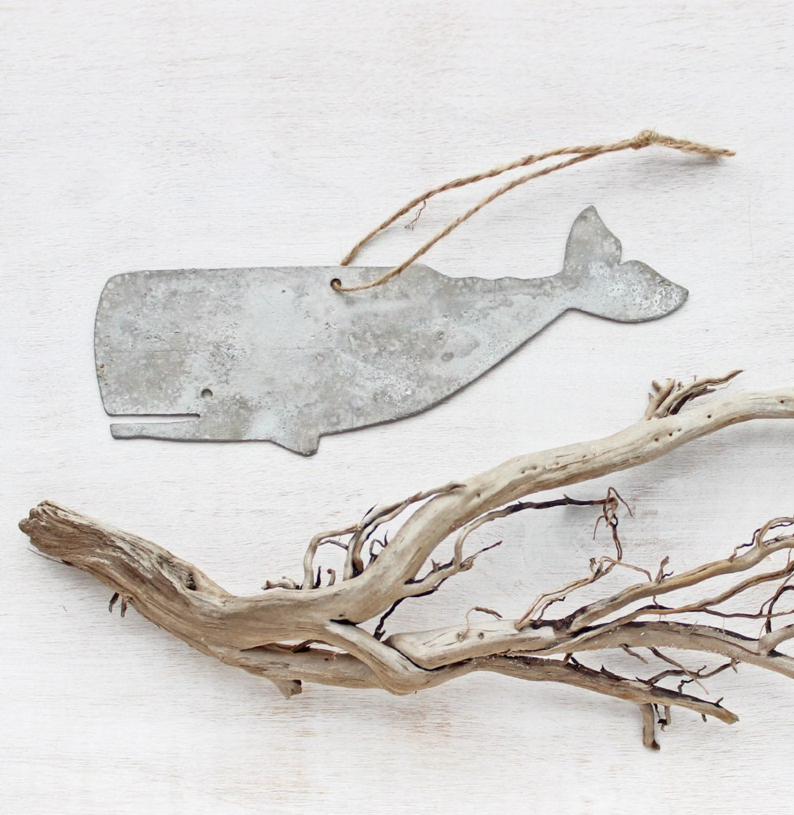 Whale Christmas Ornament Aged Aluminum Metal Nautical Holiday - Etsy | Etsy (US)