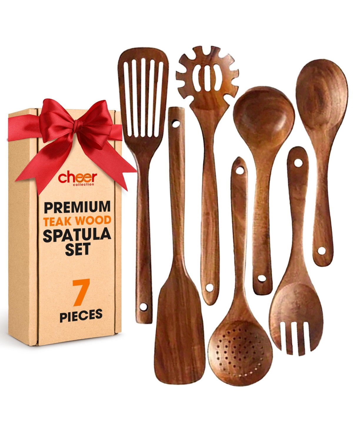 Cheer Collection 7 Piece Wooden Spatula Set | Macy's