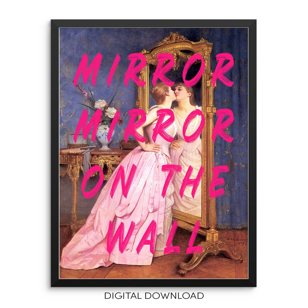 Mirror Mirror on The Wall Altered Vintage Art Print DIGITAL DOWNLOAD Maximalist Eclectic Poster f... | Etsy (US)
