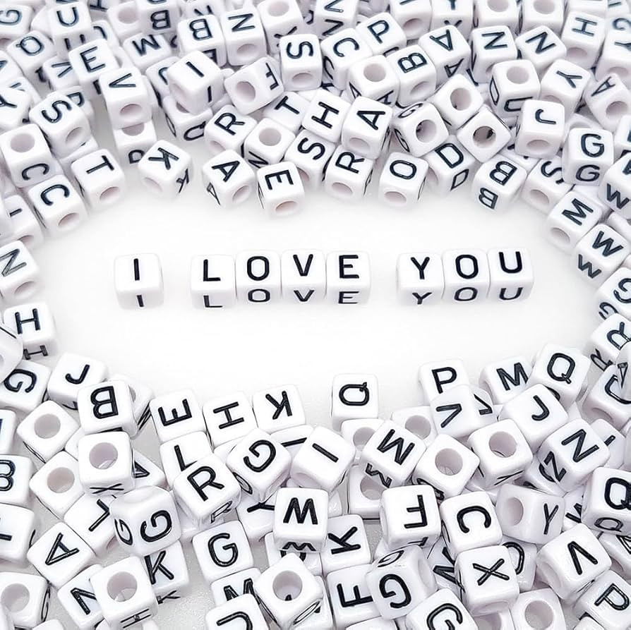 300+ Pieces 10x10mm Big Large White Cube Acrylic Alphabet Letter Beads A-Z Mixed Plastic Shape Lo... | Amazon (US)