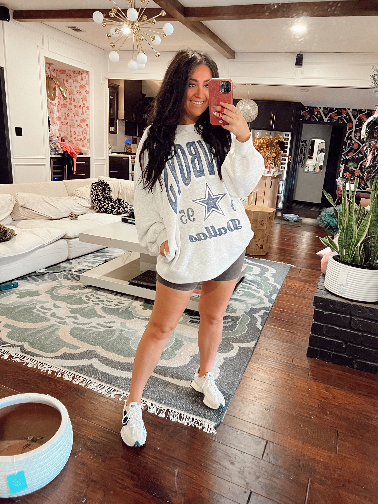 Sweatshirt // xl
Shorts // medium

Bump
Pregnant
Princess diana
90s
Oversized
Fall
Cowboys
Dallas
Active
Comfy
Biker short
New balance

#LTKstyletip #LTKshoecrush #LTKbump