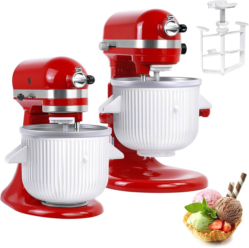 Ice Cream Maker Attachment for KitchenAid Mixers, Fits KitchenAid 4.5/5QT & 6QT Stand Mixers, Fro... | Amazon (US)