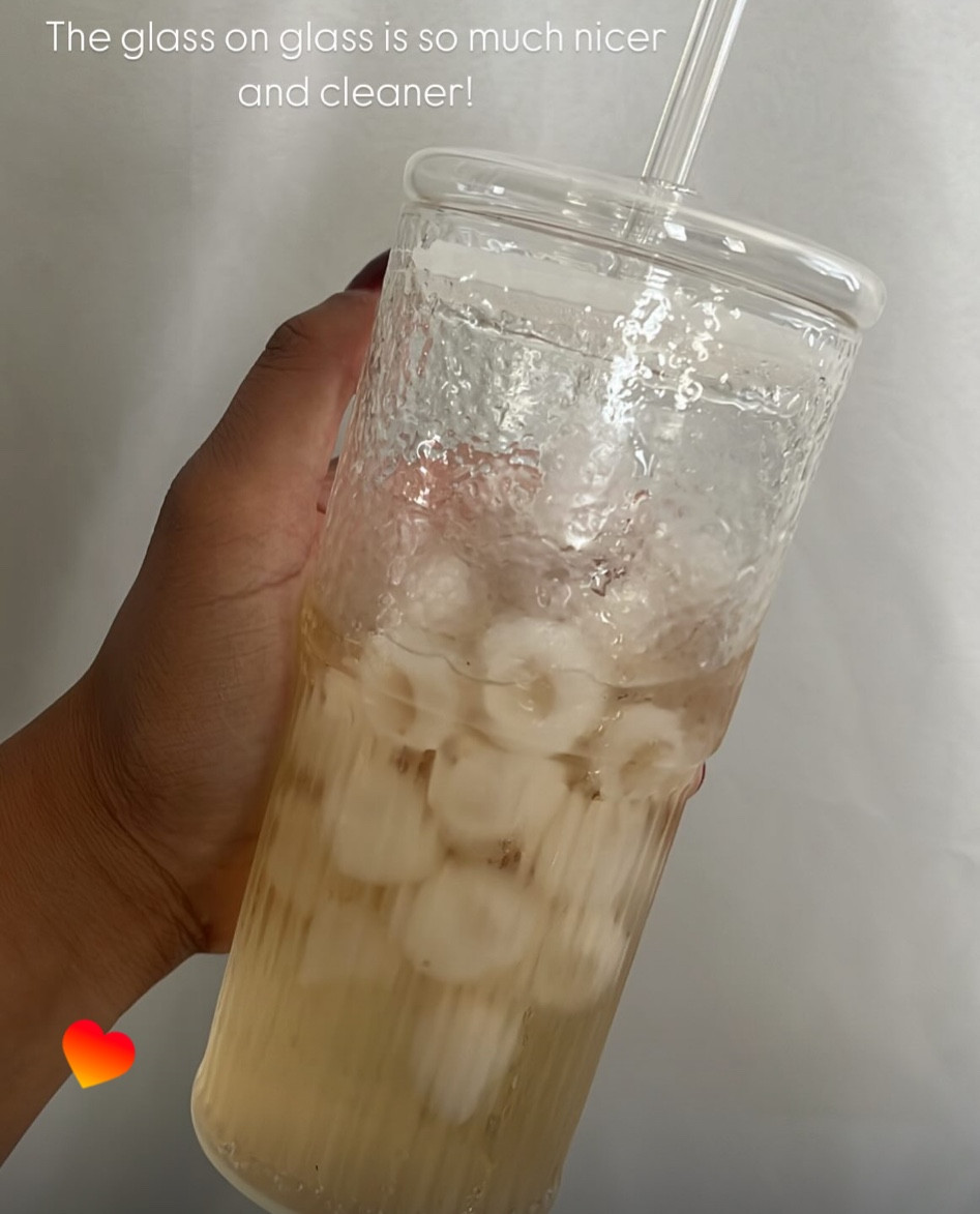 Glass cups with glass lids and straws 

#LTKHome #LTKFindsUnder100 #LTKFindsUnder50