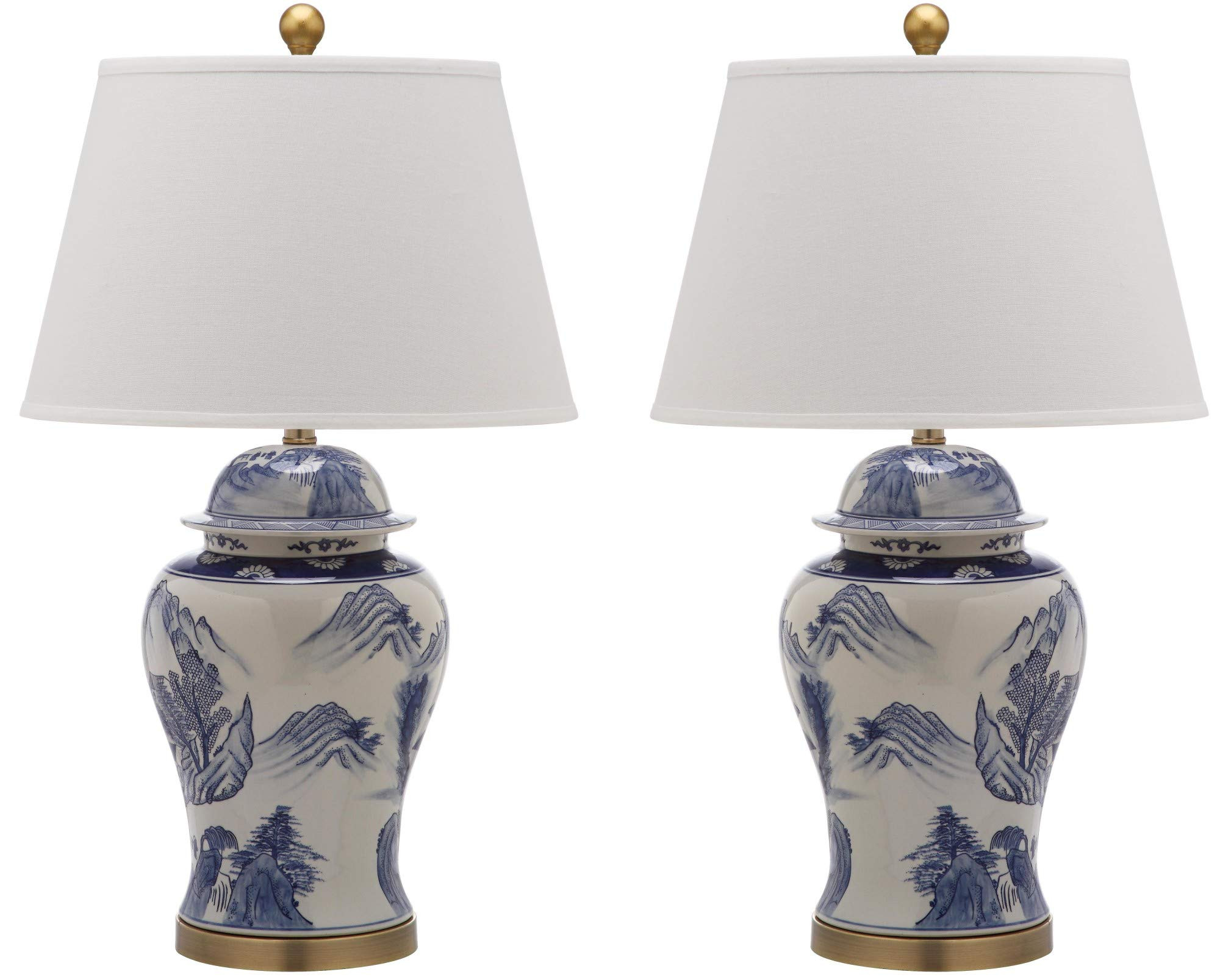 SAFAVIEH Lighting Collection Shanghai Chinoiserie Blue/ White Ginger Jar 29-inch Bedroom Living R... | Amazon (US)