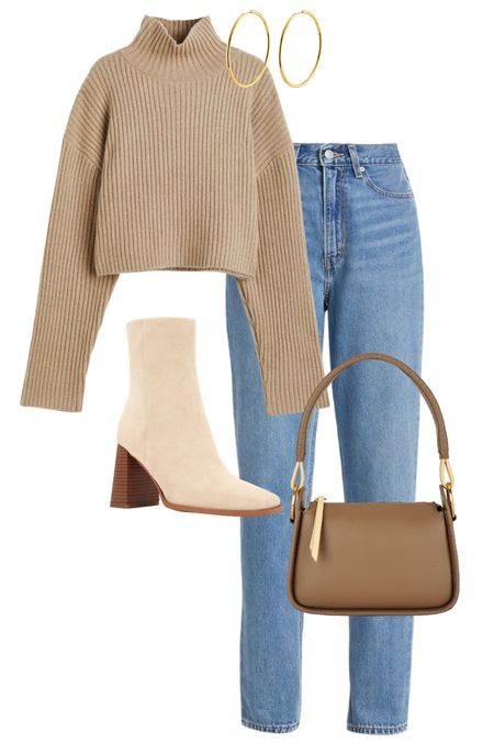 Neutral sweater and jeans outfit idea. Minimalist style. Boots and sweater outfit. Casual weekend outfit idea  

#LTKsalealert #LTKstyletip #LTKunder50