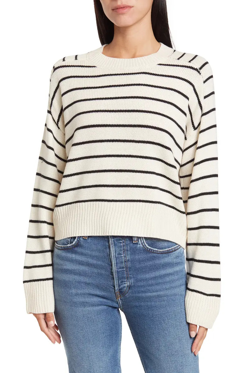 T Tahari Saddle Stripe Long Sleeve Sweater | Nordstromrack | Nordstrom Rack