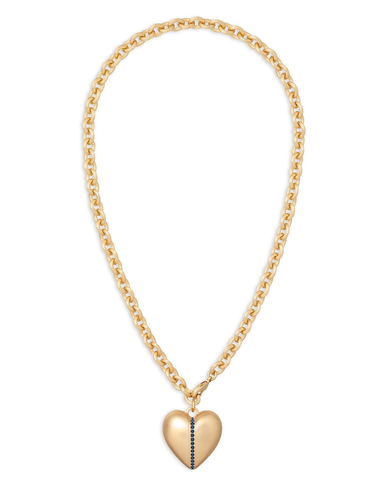 Roxanne Assoulin The Sapphire Stripe Puffy Heart Pendant Necklace, 19 | Bloomingdale's (US)