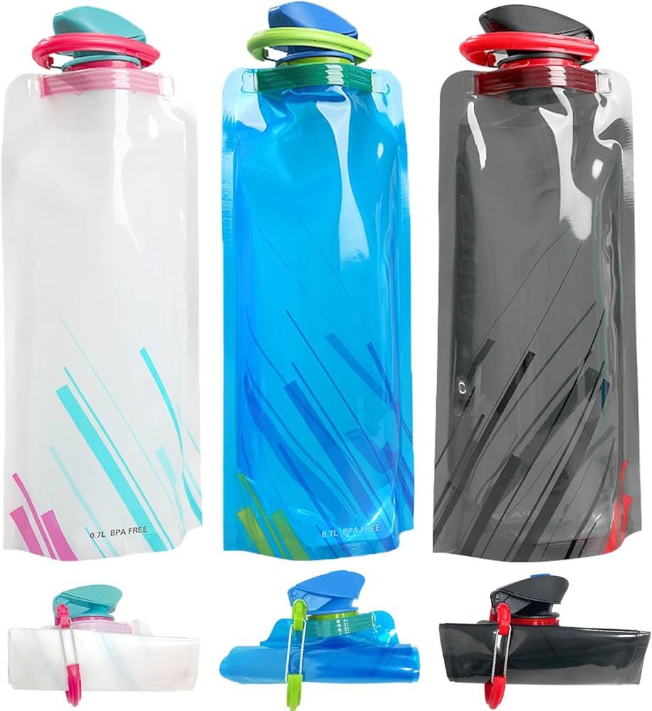 hautllaif (3 Pack) 700ml Large Foldable Water Bottle Fully Collapsible Stock Bottle, Portable Wat... | Amazon (US)