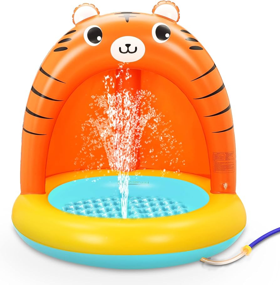 COOLJOYA Planschbecken Wasserspielzeug Kinder Kinderpool Mit Sonnenschutz Spray SplashPool \ud835... | Amazon (DE)