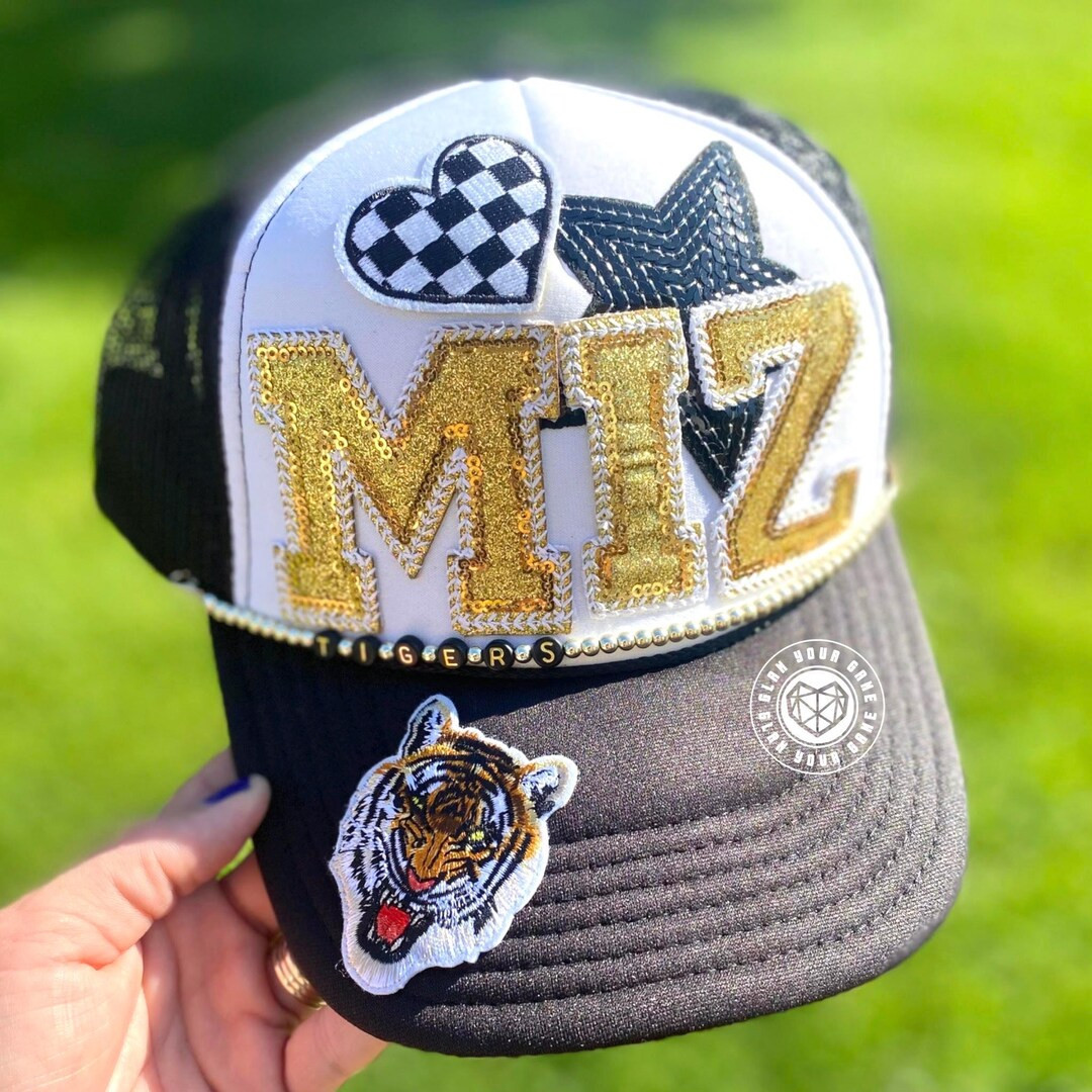 Mizzou Hat, Trucker Hat With Patches and Custom Tiger Chain, MU Hat, College Football Gift, MU Ga... | Etsy (US)