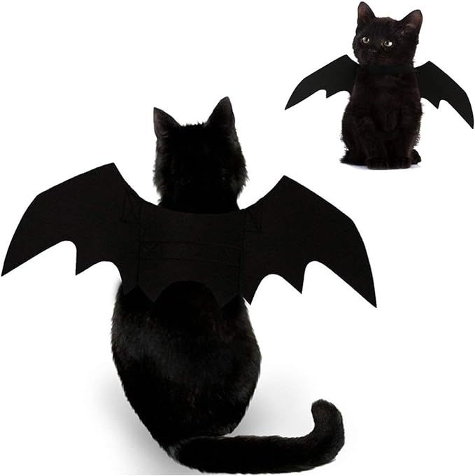 Feeke Cat Halloween Costume - Black Cat Bat Wings Cosplay - Pet Costumes Apparel for Cat Small Do... | Amazon (US)