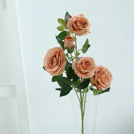 Efavormart Pack of 2 | 33 Silk Long Stem Roses Faux Flowers Rose Bouquet - DUSTY ROSE | Walmart (US)