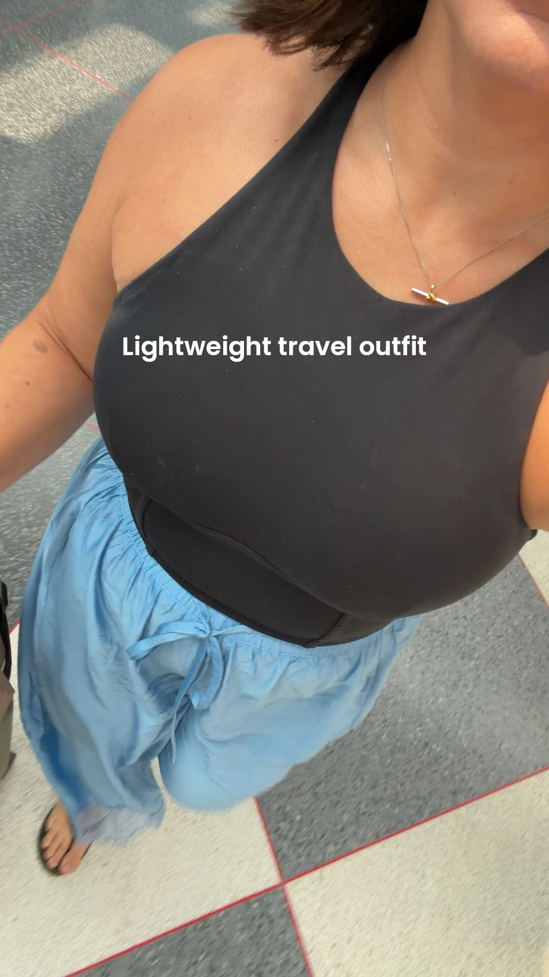 Top size L (so supportive no bra needed) bottoms size M, flowy and so light!

#LTKootd #LTKMidsize #LTKTravel