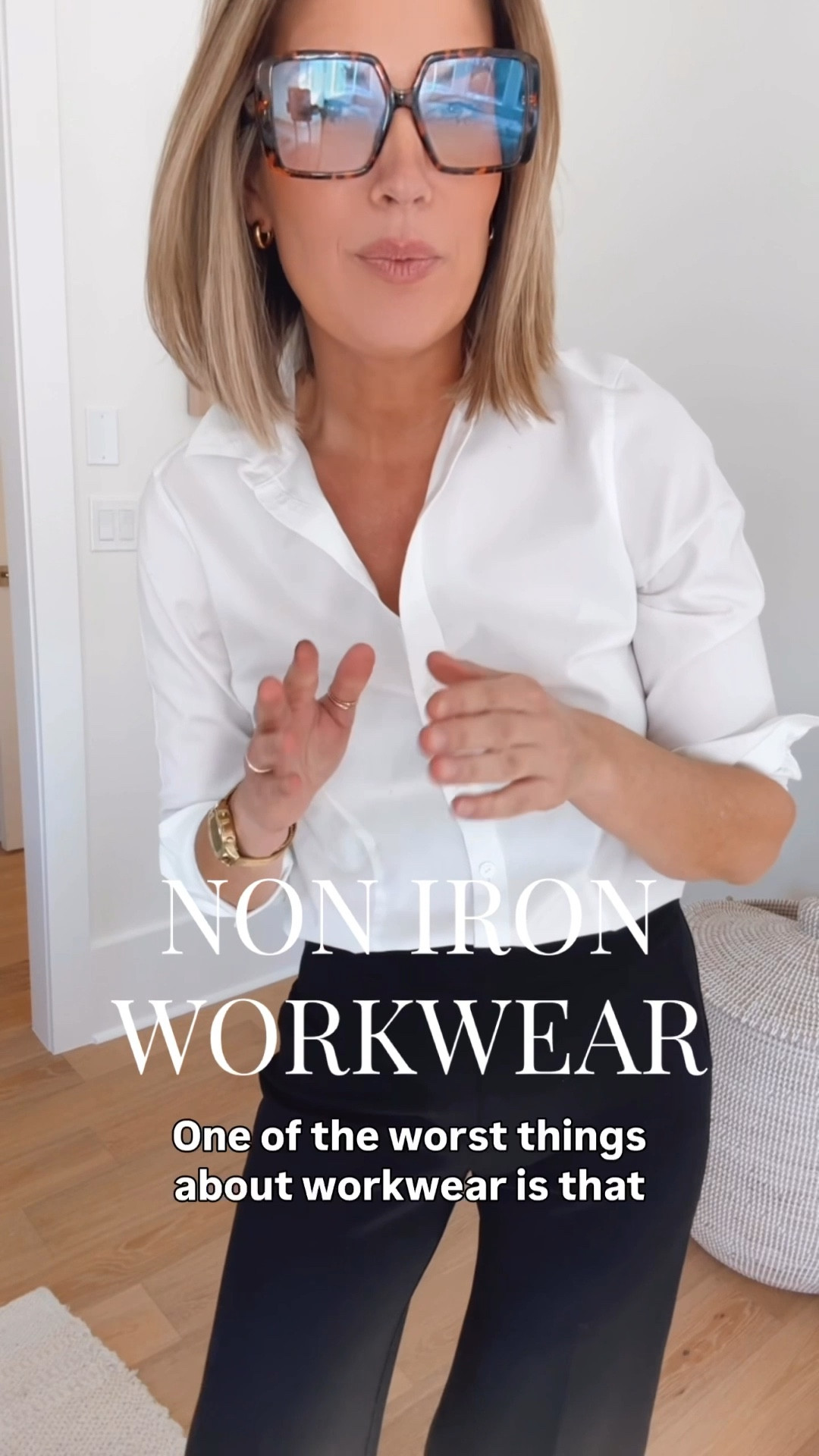 Non iron workwear 🙌🏻. I am in size 2 shirt and small tall pants. New customers use my spanx discount code RACHELXSPANX on full priced items.  Shoes true to size.   

#LTKootd #LTKTall #LTKWorkwear