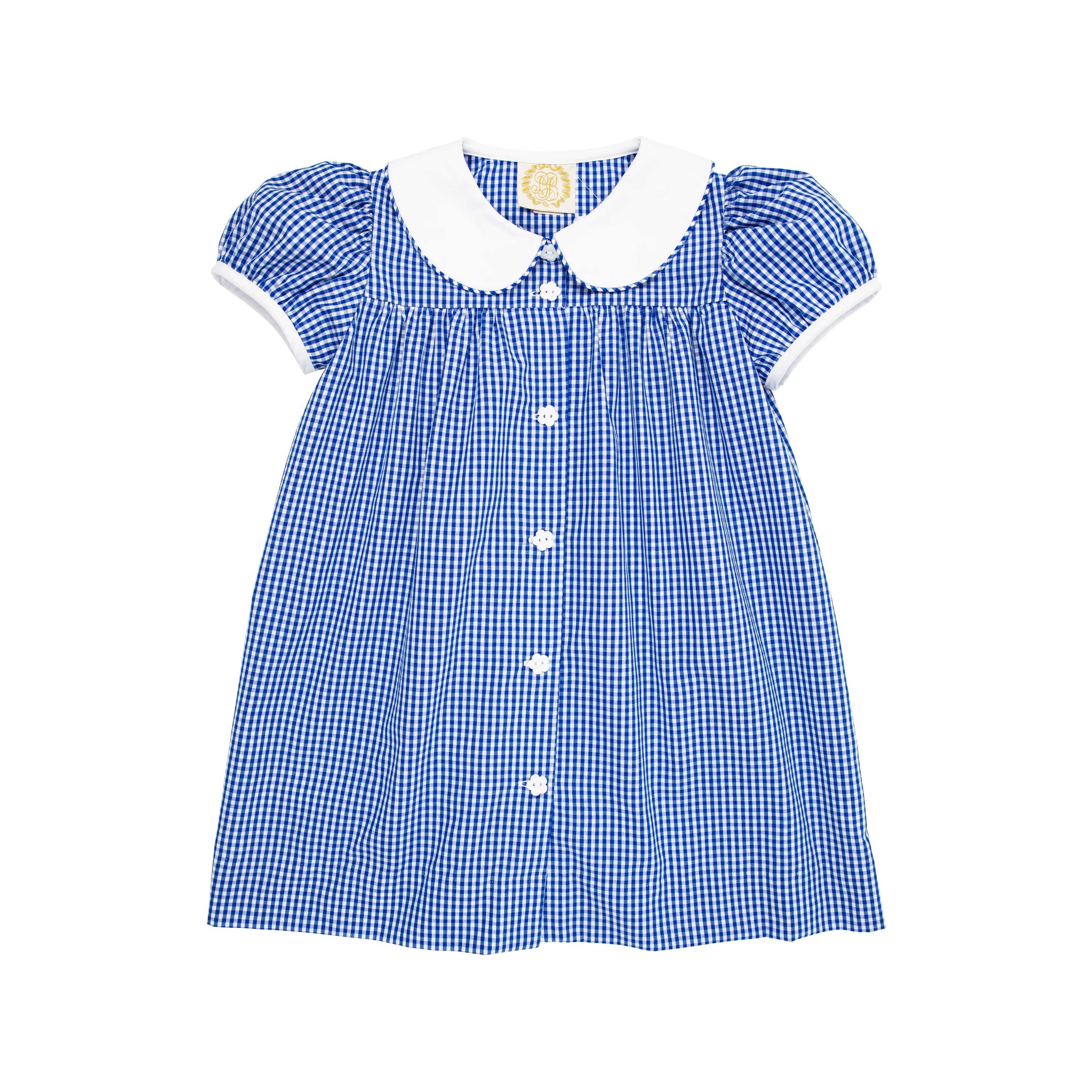 Tabitha's Teacher's Pet Dress - Rockefeller Royal Mini Gingham with Worth Avenue White | The Beaufort Bonnet Company