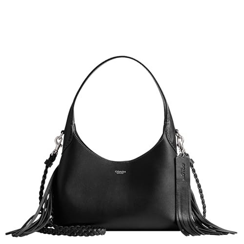 Coach Brooklyn Shoulder Bag 23 with Fringe, LH/Black | Amazon (US)