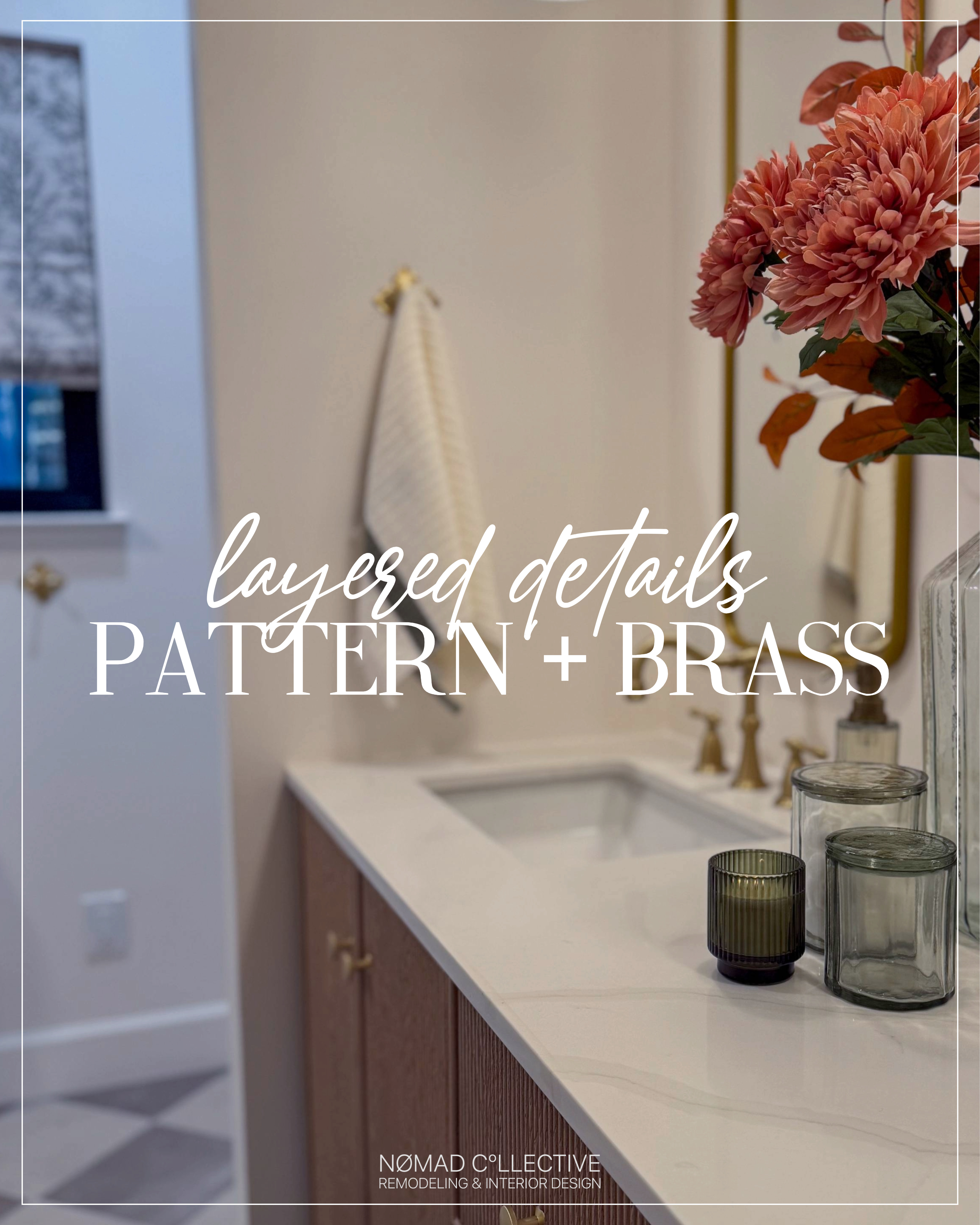 Another look at the details that make this perfectly patterned guest bath complete. Take a closer look at how layering varied brass finishes adds depth, while still maintaining a cohesive, collected feel.

#LTKHome