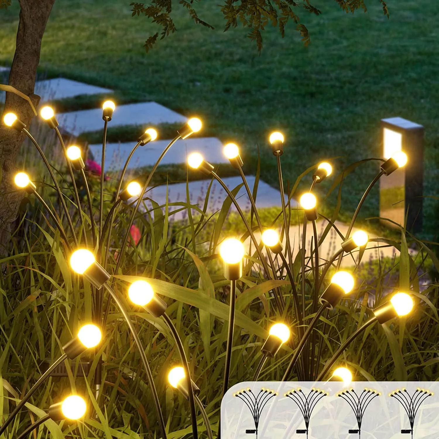 Solar Garden Lights,8 LED Starburst Waterproof Solar Garden Decorative Lights for Yard Patio Path... | Walmart (US)