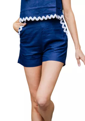 Sail to Sable Women's Linen Shorts with Ric-Rac Trim | Belk