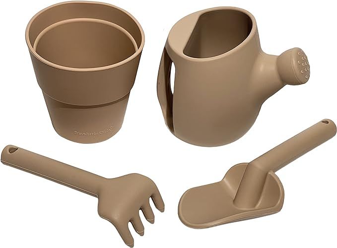 BraveJusticeKidsCo. | Toddler Silicone Gardening Set | Watering Can & Pot | Rake & Shovel (Warm S... | Amazon (US)
