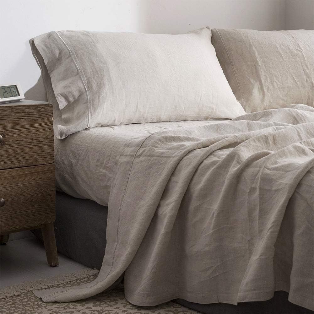 Simple&Opulence 100% Washed Linen Sheet Set-Queen  | Amazon (US)